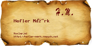 Hefler Márk névjegykártya
